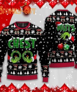 Grinch Chest Nuts Couple Ugly Christmas Sweater Funny Holiday Sweater 2