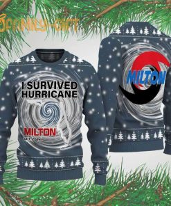 I Survived Hurricane Milton 2024 Ugly Christmas Sweater Fun and Memorable Holiday Sweater 1