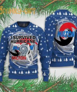 I Survived Hurricane Milton 2024 Ugly Christmas Sweater Fun and Memorable Holiday Sweater