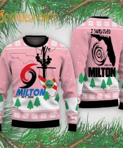 I Survived Hurricane Milton October 2024 Ugly Christmas Sweater Memorable Holiday Sweater