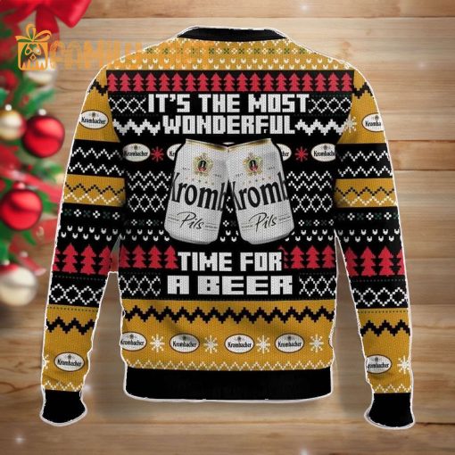 Krombacher It’s the Most Wonderful Time for a Beer Ugly Christmas Sweater – Fun Holiday Beer Lover Sweater