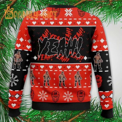 LA Knight WWE Wrestler ugly Christmas sweater – Fun Holiday Wrestling Fan Sweater