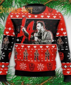 LA Knight WWE Wrestler ugly Christmas sweater Fun Holiday Wrestling Fan Sweater