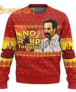 No Soup For You Seinfeld Ugly Christmas Sweater Fun Holiday Sweater for Seinfeld Fans 1