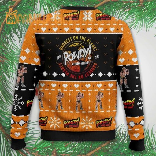 Ronda Rousey ugly Christmas sweater – WWE Baddest Fighter Fun Holiday Sweater