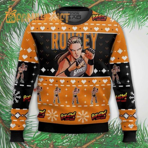 Ronda Rousey ugly Christmas sweater – WWE Baddest Fighter Fun Holiday Sweater