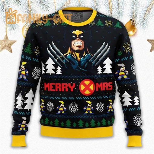 Santa Claws Wolverine Ugly Christmas Sweater – Marvel X-Men Holiday Gift