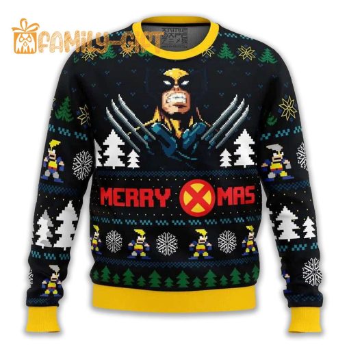 Santa Claws Wolverine Ugly Christmas Sweater – Marvel X-Men Holiday Gift