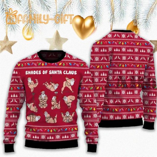 Shades of Santa Claus Santa Ugly Christmas Sweater – Funny Holiday Sweater