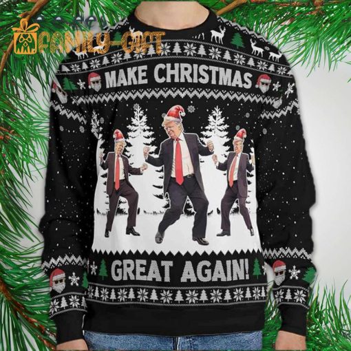 Trump Dancing Make Christmas Great Again Political Ugly Christmas Sweater