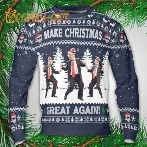 Trump Dancing Make Christmas Great Again Political Ugly Christmas Sweater