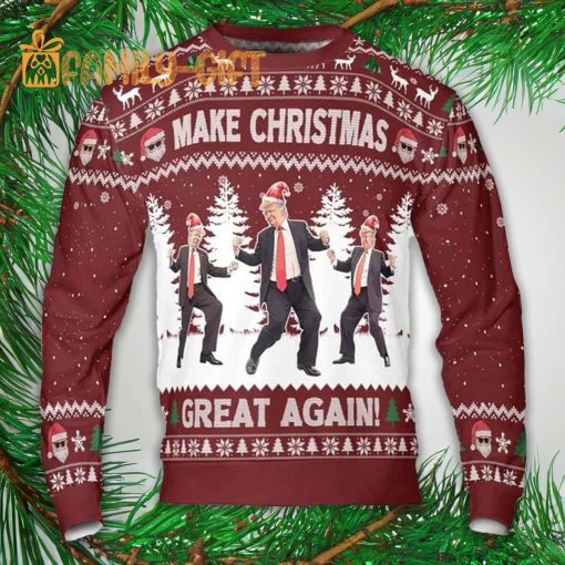 Trump Dancing Make Christmas Great Again Political Ugly Christmas Sweater