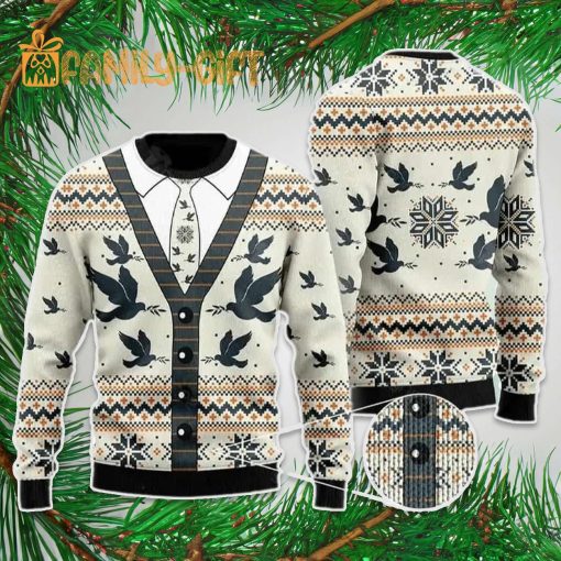 Vintage Flying Pigeon Ugly Christmas Sweater – Classic Cardigan Style