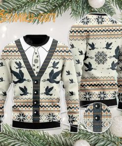 Vintage Flying Pigeon Ugly Christmas Sweater Classic Cardigan Style 2