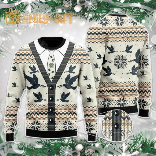 Vintage Flying Pigeon Ugly Christmas Sweater – Classic Cardigan Style