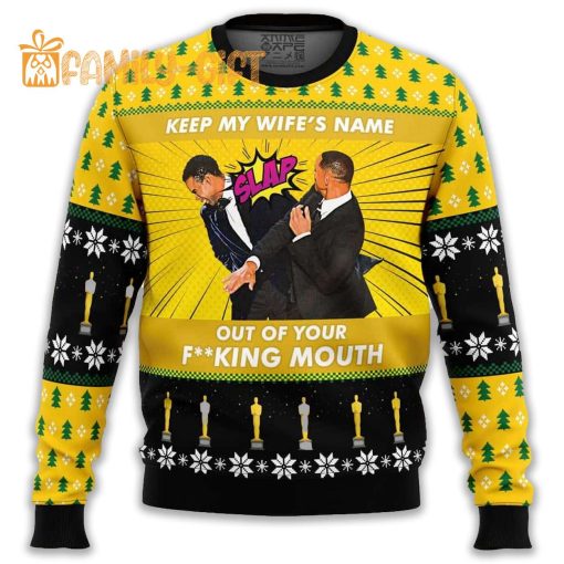 Will Smith Slaps Chris Rock Meme Ugly Christmas Sweater – Oscars Meme Sweater