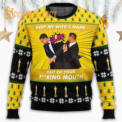 Will Smith Slaps Chris Rock Meme Ugly Christmas Sweater – Oscars Meme Sweater