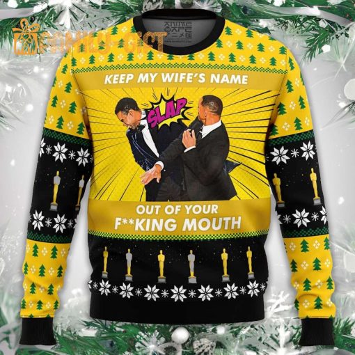 Will Smith Slaps Chris Rock Meme Ugly Christmas Sweater – Oscars Meme Sweater