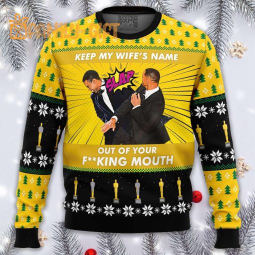 Will Smith Slaps Chris Rock Meme Ugly Christmas Sweater – Oscars Meme Sweater