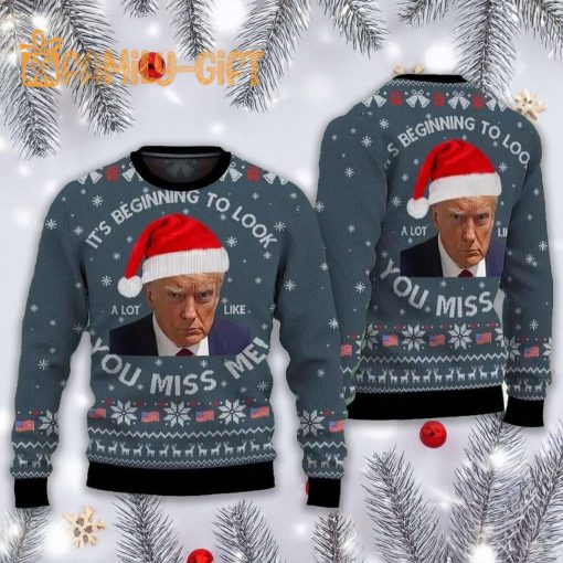 You Miss Me Donald Trump 2024 Political Ugly Christmas Sweater – Funny Holiday Sweater