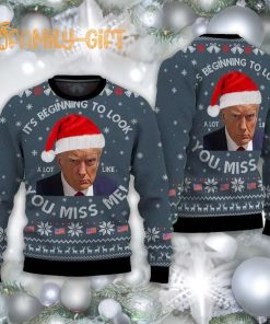 You Miss Me Donald Trump 2024 Political Ugly Christmas Sweater Funny Holiday Sweater 2