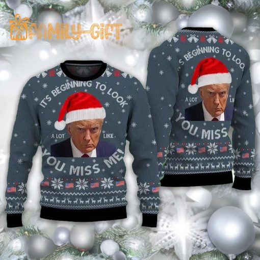 You Miss Me Donald Trump 2024 Political Ugly Christmas Sweater – Funny Holiday Sweater