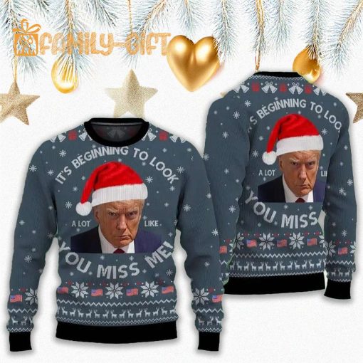 You Miss Me Donald Trump 2024 Political Ugly Christmas Sweater – Funny Holiday Sweater